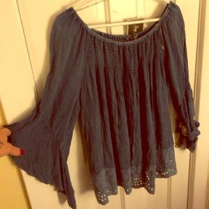 Song of Style BOHO Faded Blue Top